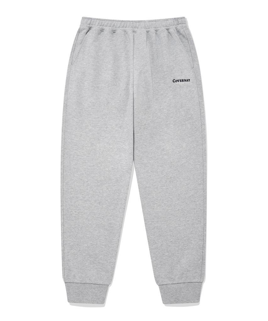 COVERNAT Authentic Logo Tapered Sweat Jogger Pants Melange Grey