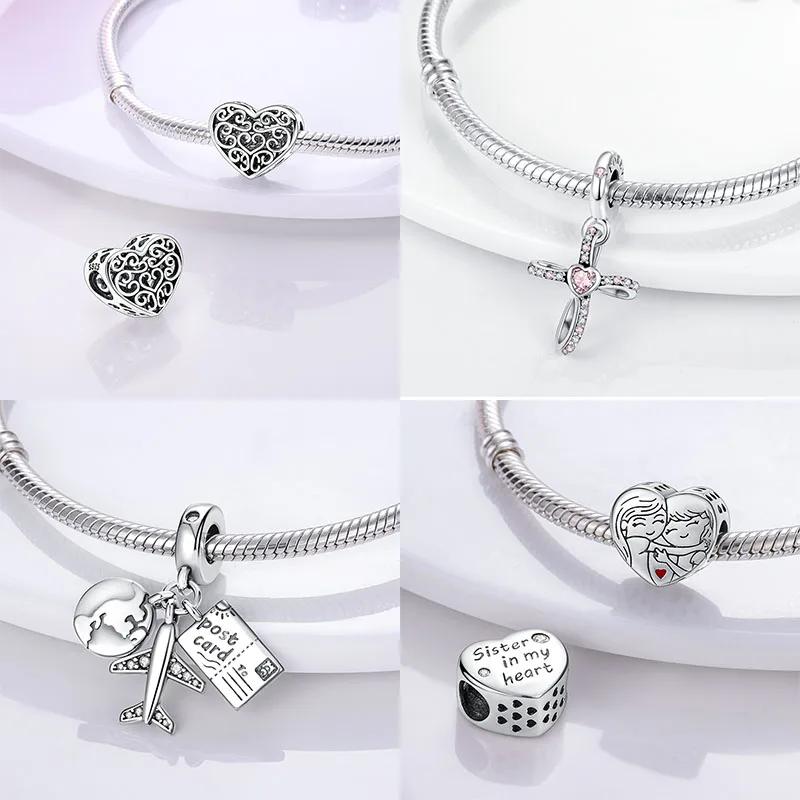 Charms Plata De Ley Evil Blue Eyes Copper Sun Star Elk Dinosaur Flower Charm Of Original Fits Women Anniversary Diy Jewelry