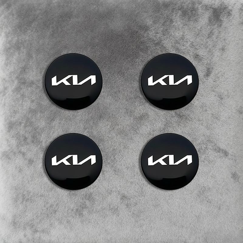 COZN3 4Pcs Car Tire Wheel Hub Center Cover Badge Sticker For Kia Sportage Carnival Seltos Sorento Rio Borrego Ceed Forte K3 K5 EV3 EV6