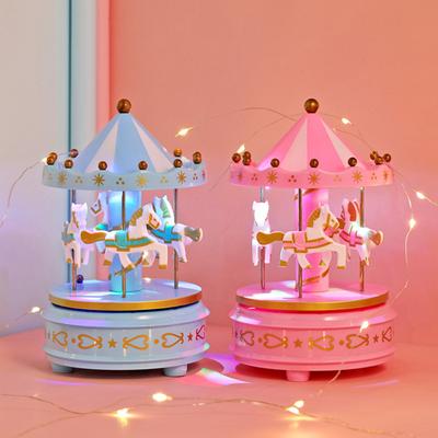 Карусельные музыкальные шкатулки с подсветкой Карусельная коробка подарок на день рождения украшение детской комнаты