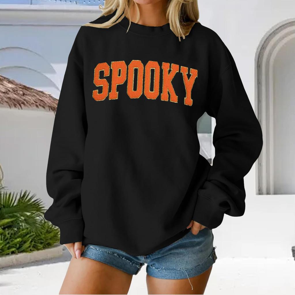 Women's Round Neck Printed Tops Cotton Casual Fashion Long Sleeve Pullover Top Blouse