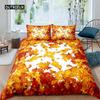Maple Leaves Duvet Cover Set Colorful Autumn Season Maple Leaves In Unusual Designs Nature Print King Size 2/3pcs Bedding Set
