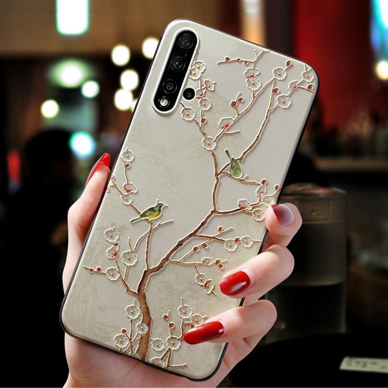3D чехол с тиснением цветов для Huawei P30 P20 P40 Lite Honor 20 Pro 9 Lite 8X 10i 10 7A 7C 7X P smart Z 2019 Nova 5T Y9S Y6S Художественный чехол