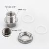 Weldless Bulkhead,1/2'' Compact Home Brew Kettle Weldless Fittings Stainless Construction & Food Grade Silicone Gasket Valve