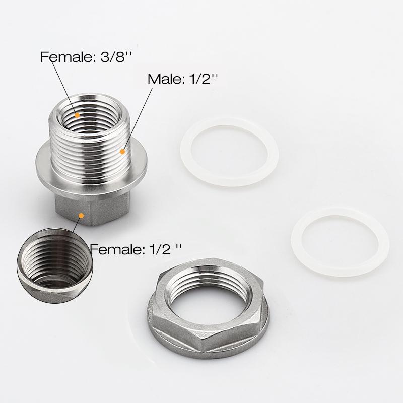 Weldless Bulkhead,1/2'' Compact Home Brew Kettle Weldless Fittings Stainless Construction & Food Grade Silicone Gasket Valve