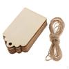 10 Pieces Natural Blank Rectangle Wood Tags Hanging Label for Wedding Favors Craft with Rope