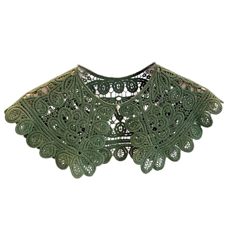 White False Collar Detachable Fake Collar Lace Hollow Out Trim Embroidery Neckline Removable Adults Kids Clothes Accessories