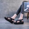 Мода Мода Лето Винтаж Натуральная Кожа Плоская Платформа Сандалии Женские Липучка Перекрестные Ремешки Плоские Уличные Сандалии размер 34-40