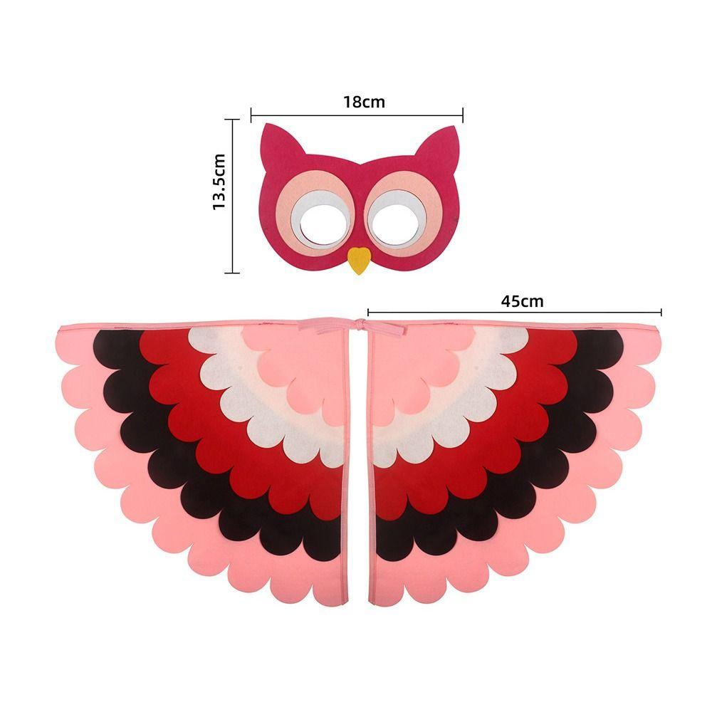 Peacock Owl Animal Bird Wings+Mask Suit Stage Performance Felt Winged Cloak Halloween Felt Cape