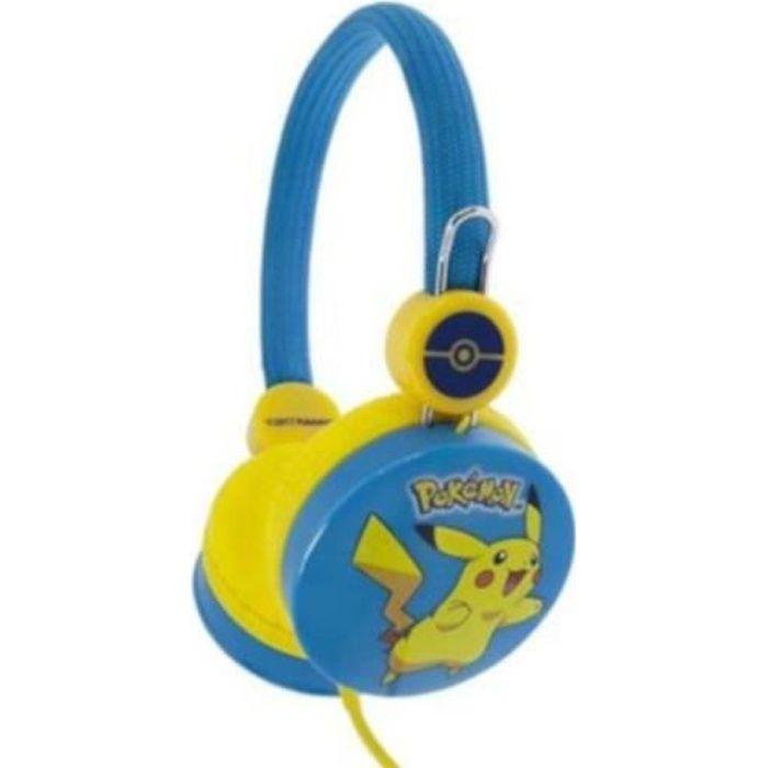 Casque D'écoute - OTL TECHNOLOGIES - Pikachu - 95 Cm - Bleu/Jaune - Limiteur De Son