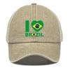 Flag of Brazil Print Adjustable Trucker Hat, Patriotic Sports Hat Vintage Vintage-Inspired Fit Sunshade Snapback Baseball Hat