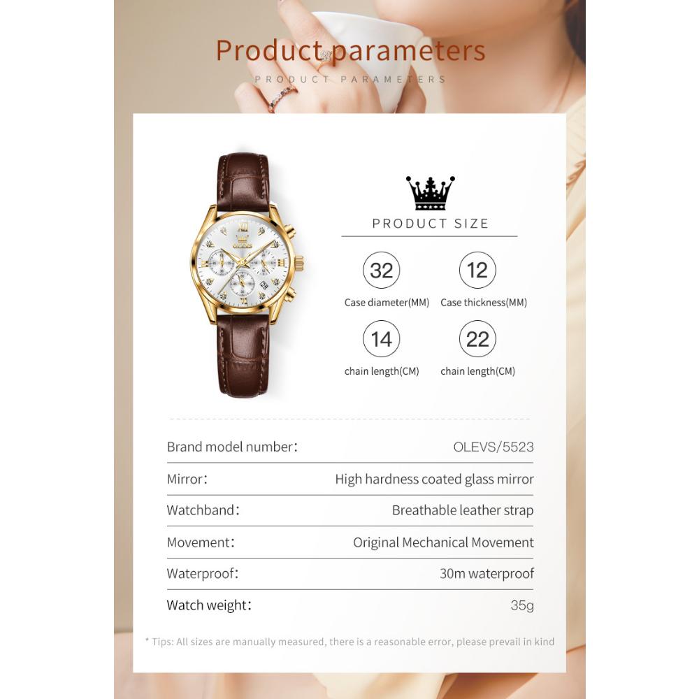 OLEVS New Watch Elegant Fashion Trend Waterproof Luminous Quartz Watch Women's Watch