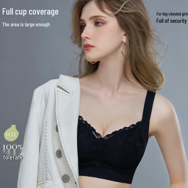 Seamless Wire-Free Push-Up Bra for Large Bust with Side Support
