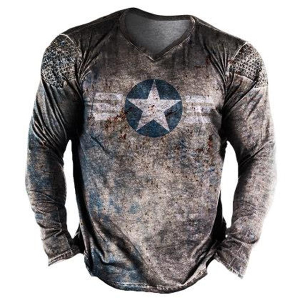 Винтажные футболки, мужская хлопковая футболка с длинными рукавами, крестоносец, рыцарь, графические топы, 5xl, футболка с 3d принтом, повседневная одежда большого размера с круглым вырезом