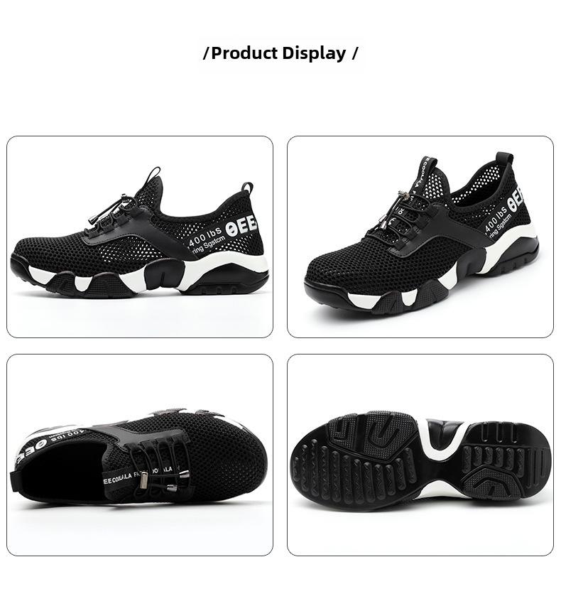 Дышащие летние рабочие туфли со стальным носком — защита от ударов, проколов, нескользящая подошва из кевлара, легкие, удобные, износостойкие.