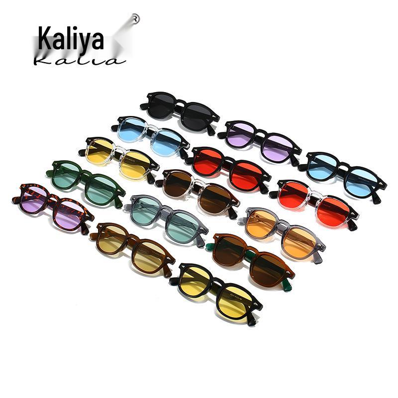 New Ocean Rivet Round Sunglasses – Celebrity-Style European American Retro Shades