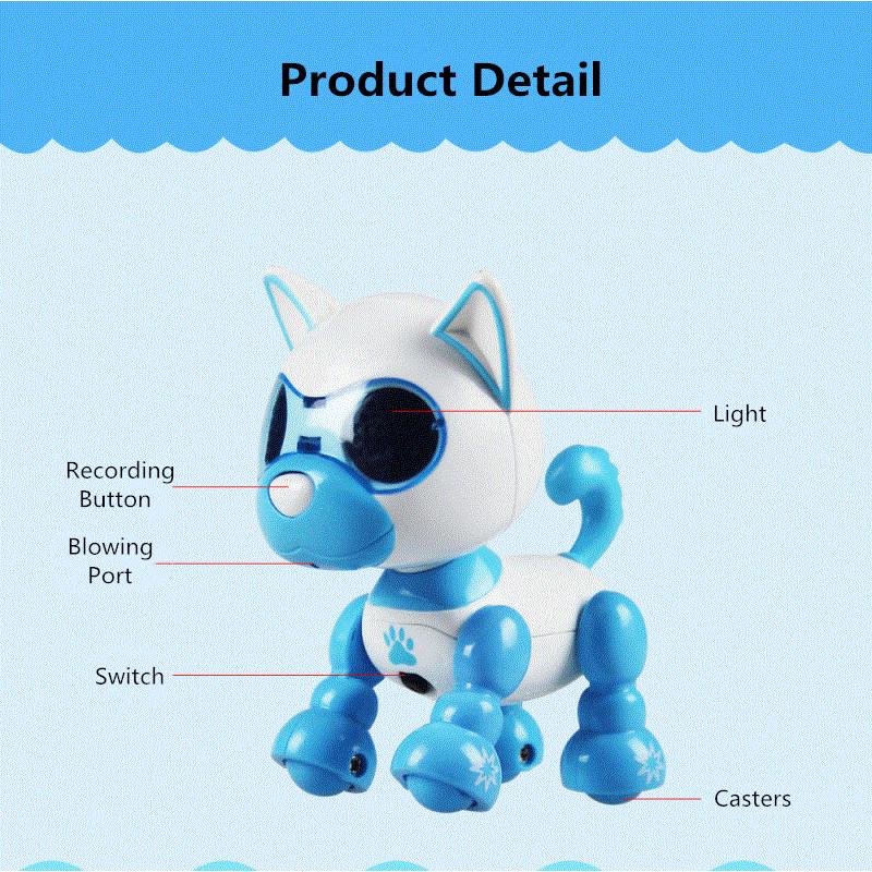 Электронные светодиодные глаза, звук, запись сна, милая игрушка, индукционный умный щенок, роботизированная собака