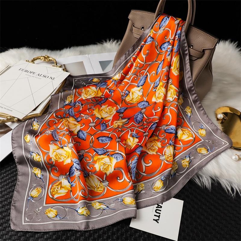 70 * 70cm New Silk Small Square Scarf For Women'S Neck Protection Professional Scarf Versatile Hair Tie Headscarf Scarf