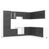 14 Piece Kitchen Cabinet Set Lucca Black Wood Based Material