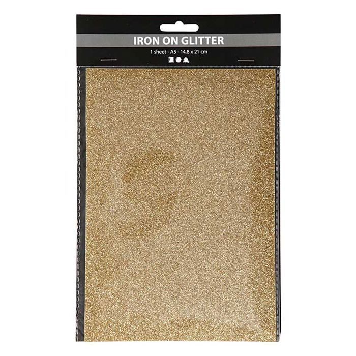 Papier thermocollant doré pailleté - 14,8 x 21 cm