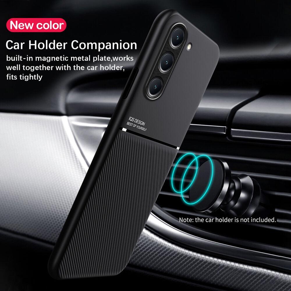 Luxury Non-Slip Case For Samsung Galaxy S25 S24 Ultra S23 FE S22 Plus S21 5G Cover Built-in Car Holder Magnetic Fundas Coque