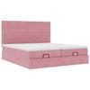 Ottoman Bed with Mattresses & LEDs Pink 160x200 cm Velvet