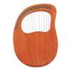 Walter.t 16-String Wooden Lyre Harp with Metal Strings, Mahogany Wood String Instrument, Carry Bag, Tuning Wrench, Cleaning Cloth, Strings WH16