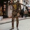 Осенняя мода однотонная футболка с длинным рукавом спортивный костюм мужские брюки комплект свободные спортивные штаны 2 предмета костюм спортивная одежда
