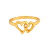Women's Gold Plated Heart Shape Finger Ring with Intertwined Links Estele