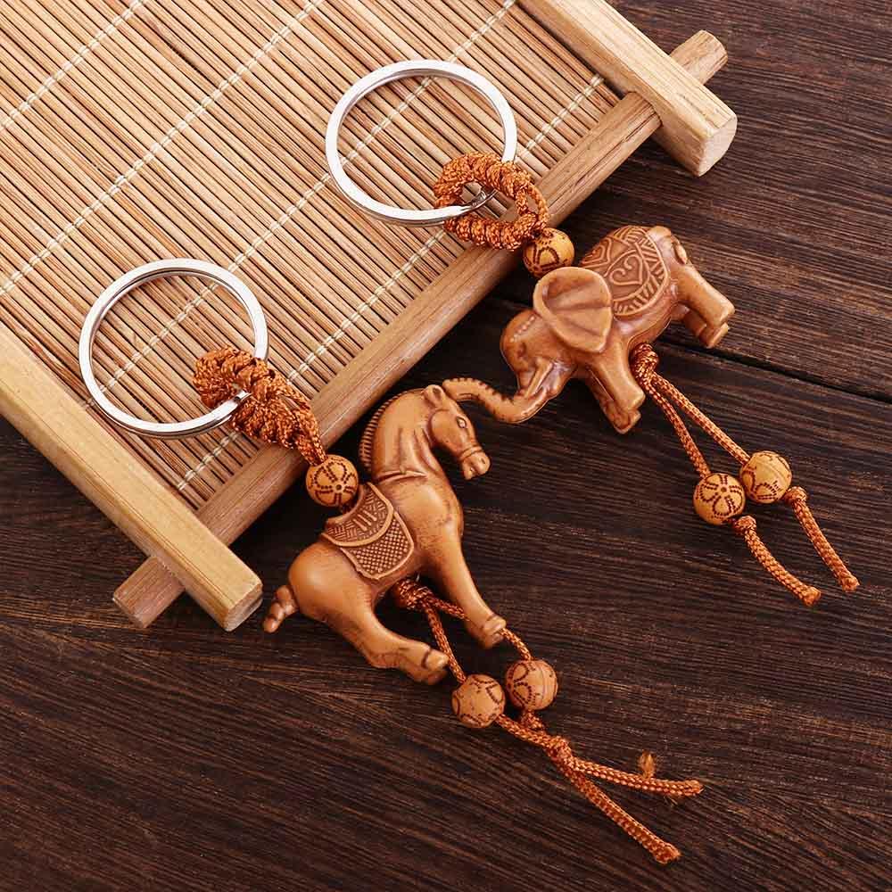 Key Ring Cartoon Elephant Weaving Key Chains Lucky Horse Keychain Key Holder Lucky Horse Keyring