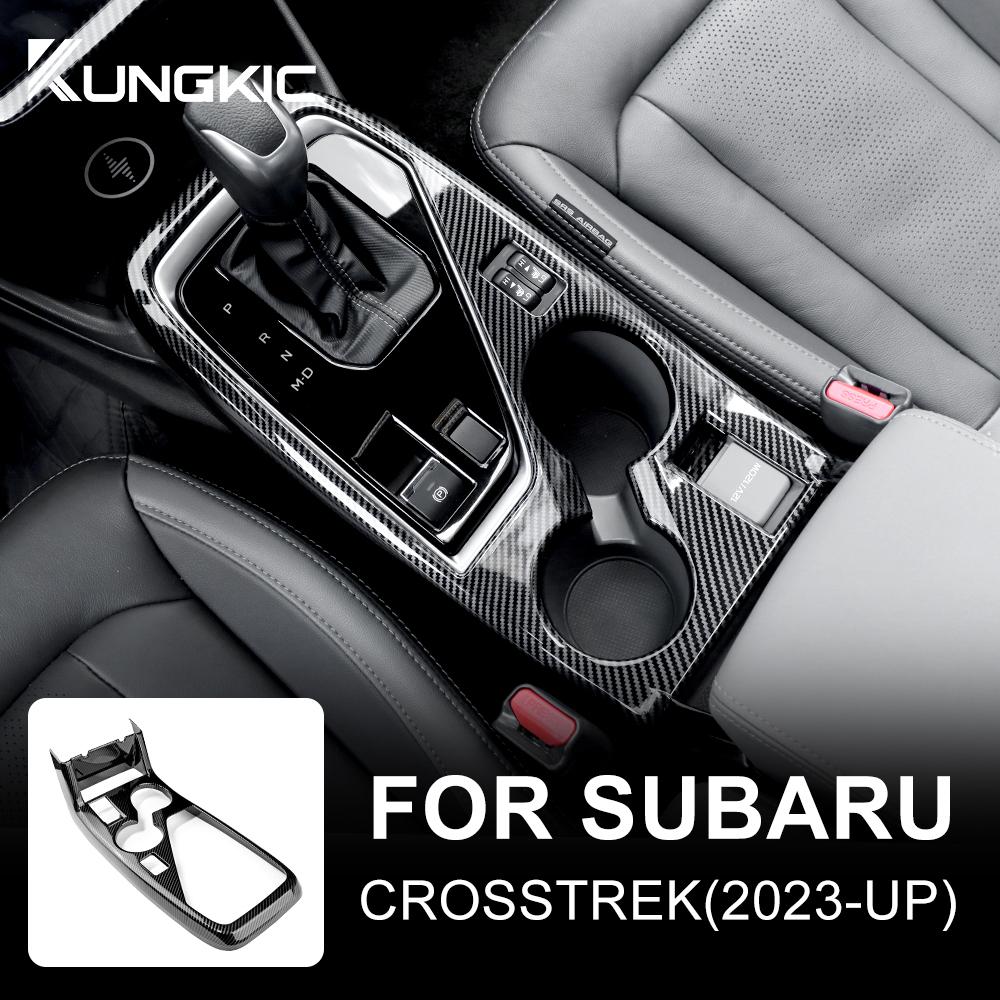 Carbon Fiber Pattern Style ABS For Subaru Crosstrek 2024 Impreza 2024 Control Water Cup Gear Shift Panel RHD LHD Accessories