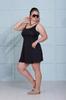 Women's Style Big Size Swimsuit Plus Size Black Slip Skirt Swimsuit