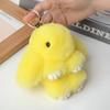 10Cm Mini Fluffy Real Pompon Bunny Keychain Women Girls Cute Plush Rabbit Gift