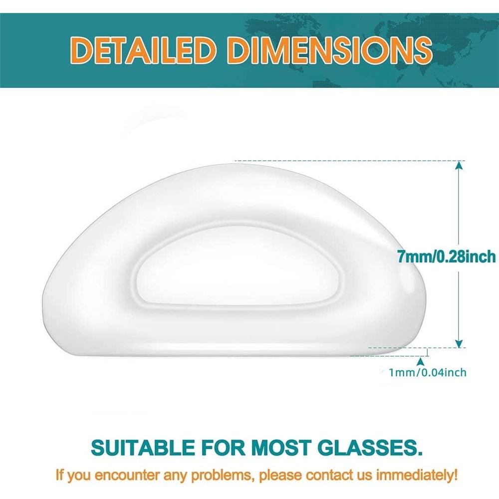 20 pairs of eyeglass nose pads, transparent anti-slip nose pads, adhesive anti-slip soft silicone self-adhesive eyeglass nose pads