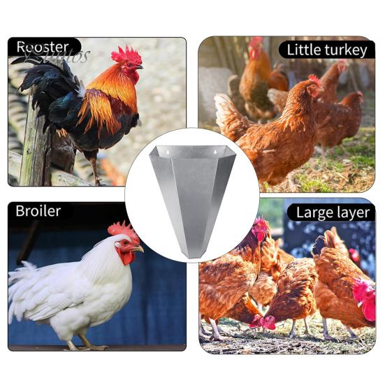 Chicken Cone Galvanized Steel Poultry Restraining Cone Rust-Resistant Easy To Clean Secure Attachment Chicken Cone