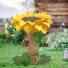 Sunflower Bird Bath Flower Pedestal Birdbath Tray for Yard Garden Water Bowl Birdseed Lawn Decoration