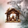 Christmas Pendant Ornament Jesus Family Prayer Scene Pendant Bright Colored Religious Symbol