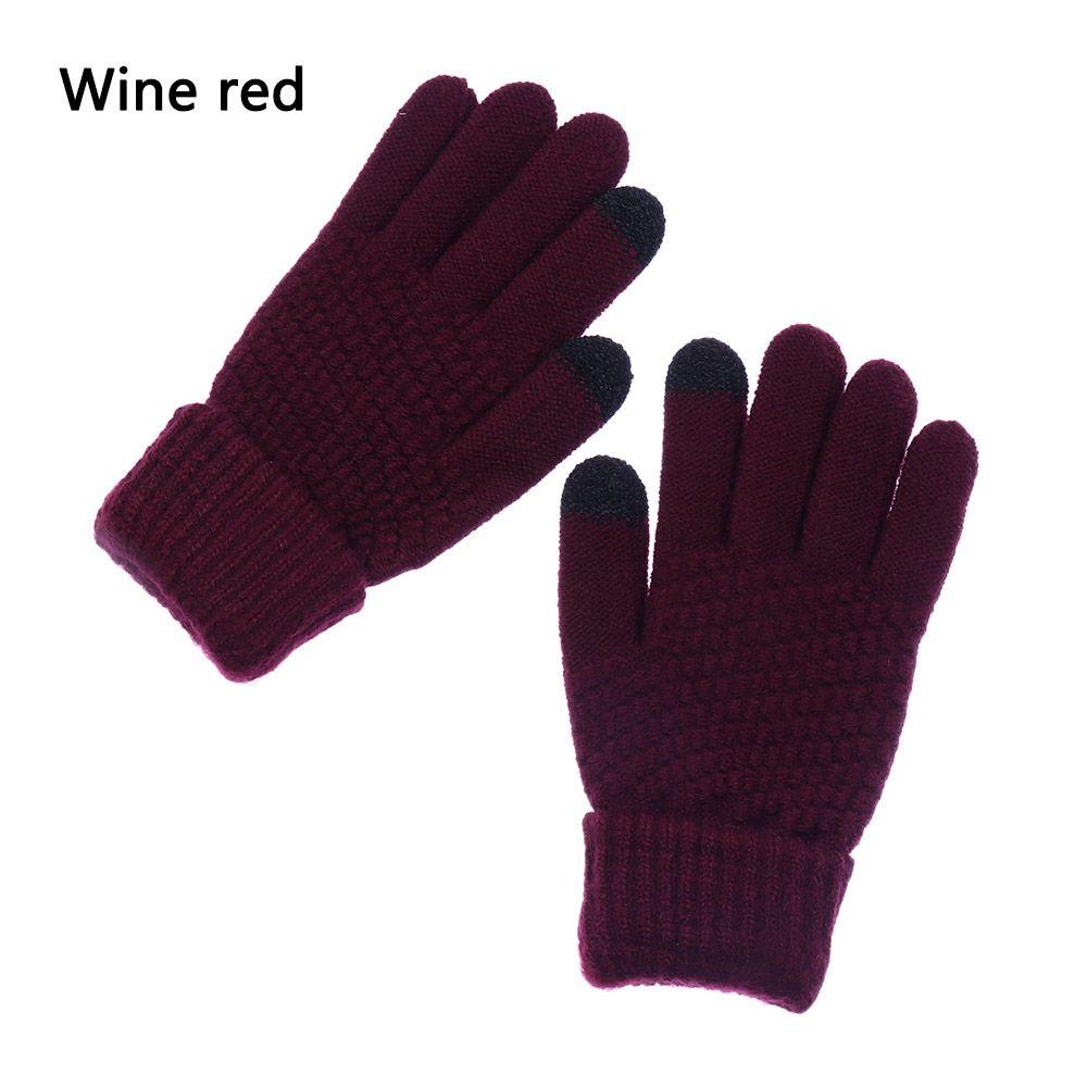 Imitation Cashmere Mittens Winter Warm Full Finger Women Gloves Knitted Wool Mittens Touch Screen