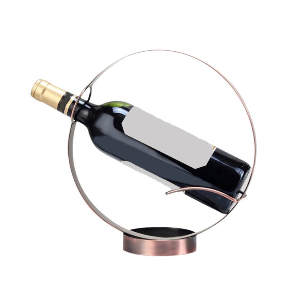 Single Iron Round Wine Rack Freestanding Red Wine Display Rack Modern Wine Bottle Holder  Hotel