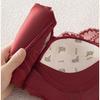 French Style Bra for Women Gathering Red Bra Without Steel Ring Lace Push Up Bra
