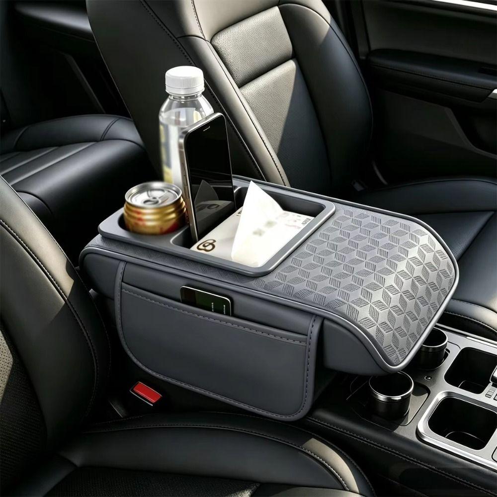 Thicken Car Armrest Storage Box Heightened Car Elbow Support Pad Car Interior