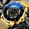 Luxury Men 'S Fashion Business Calendar Watches Blue Stainless Steel Mesh Belt Analog Quartz Watch Relogio Masculino Mens Watch