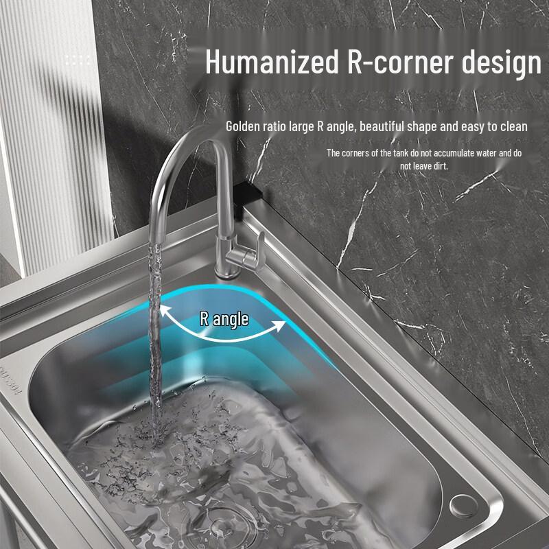 TLXT Commercial Stainless Steel Integrated Sink with Stand