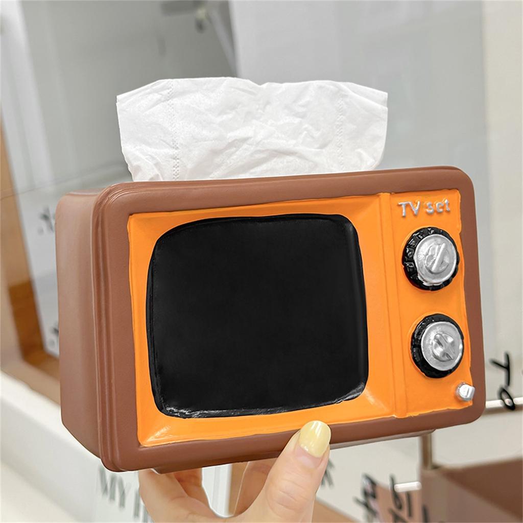 Retro TV Tissue Box Multifunctional Storage Box, Home Living Room, Coffee Table, Bedroom, Desktop, High-end Paper Box