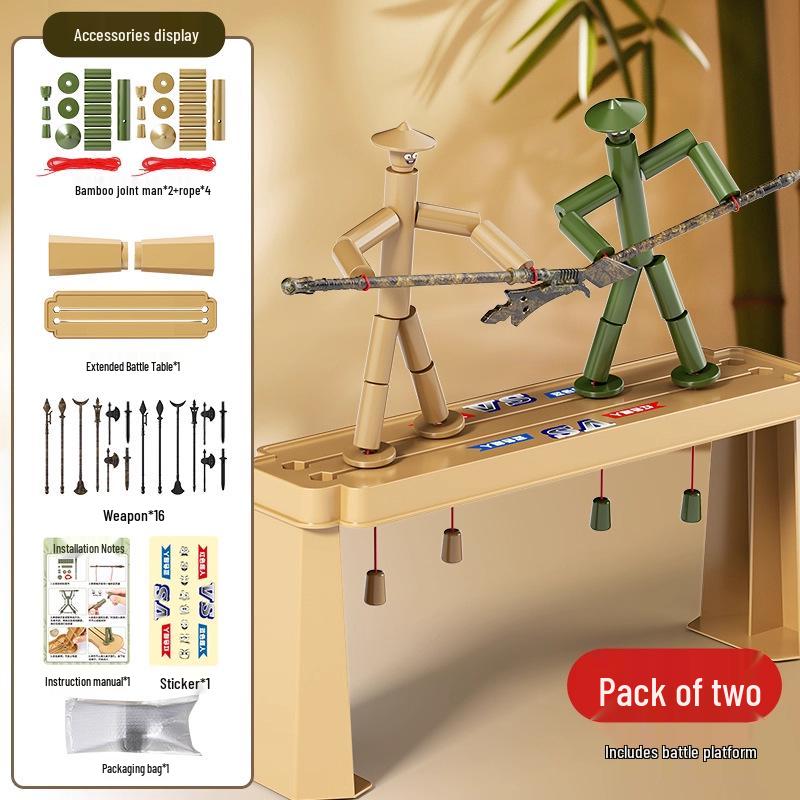 5 Yuan Newcomer Discount: Bamboo Battle Toy for Elementary Boys & Girls - DIY Handmade Desktop Puzzle for Two Players