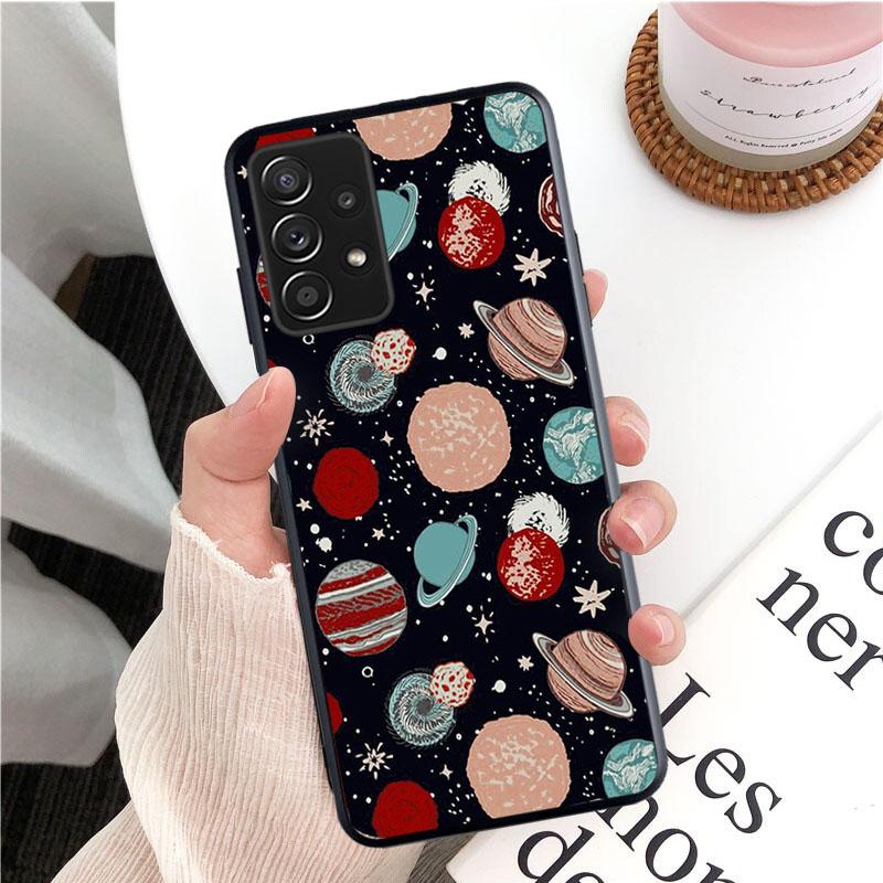 Чехол для телефона «Луна-космонавт» для Samsung Galaxy A35 A55 A54 A15 A25 A05s A05 A22 A24 A52 A33 A34 M34 M14 M54 M23