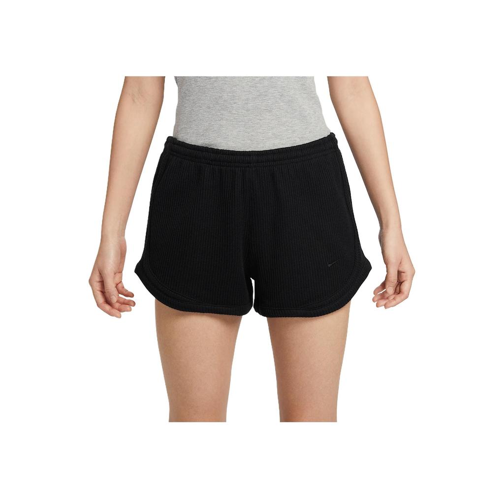 Nike Sportswear Chill Waffle Versatile Comfortable Skin-Friendly Casual Shorts Women Shorts Black HJ3843-010