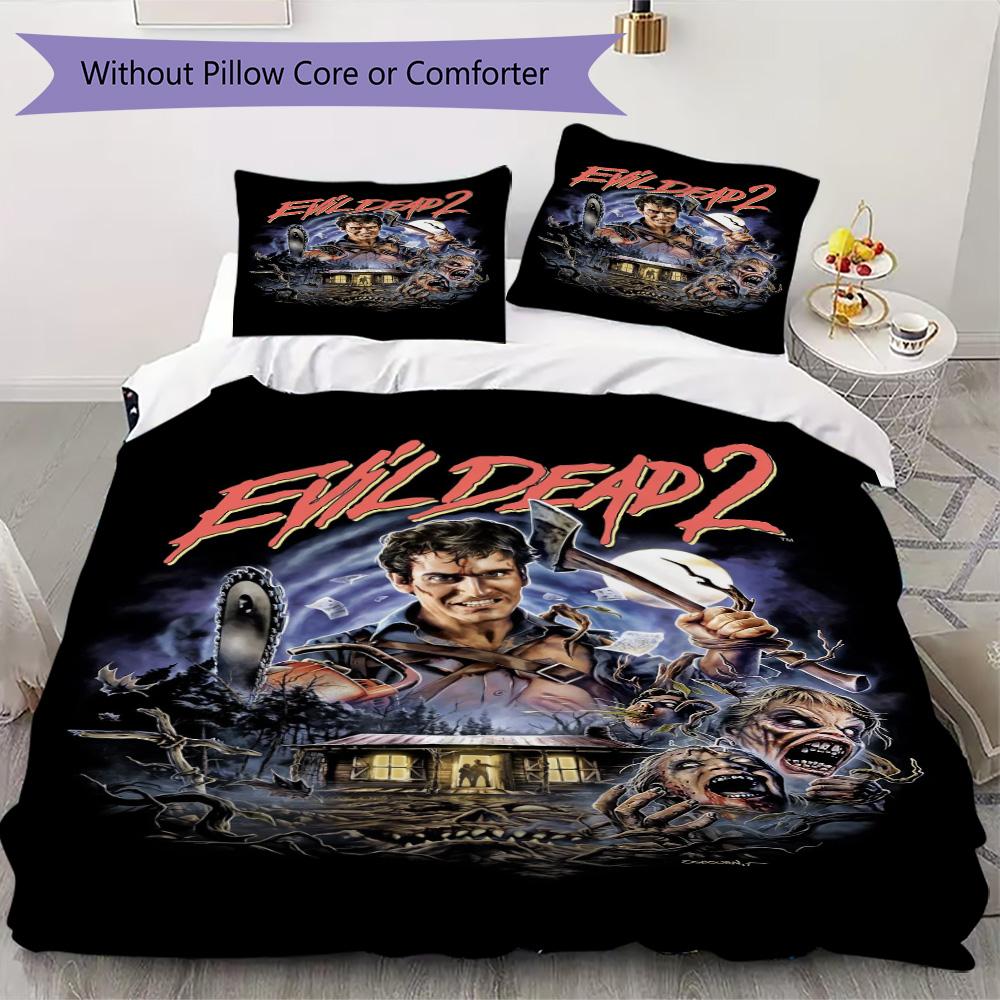 Evil Dead Pattern Bedding,Quilt Set Quilt Cover Pillowcase Home Birthday Gift (1*duvet cover+2*pillowcase,without core)SSJT0917372
