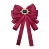 Retro Fabric Pearl Bow Brooch Korean Ribbon Crystal Necktie Shirt Cravat Fashion Jewelry For Women Clothing Accessories