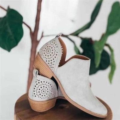 2022 Осень/Зима Европейские и Американские Ботинки Мартин Большие Размеры Полые Короткие Ботинки - Остроконечные Туфли На Низком Каблуке Женские